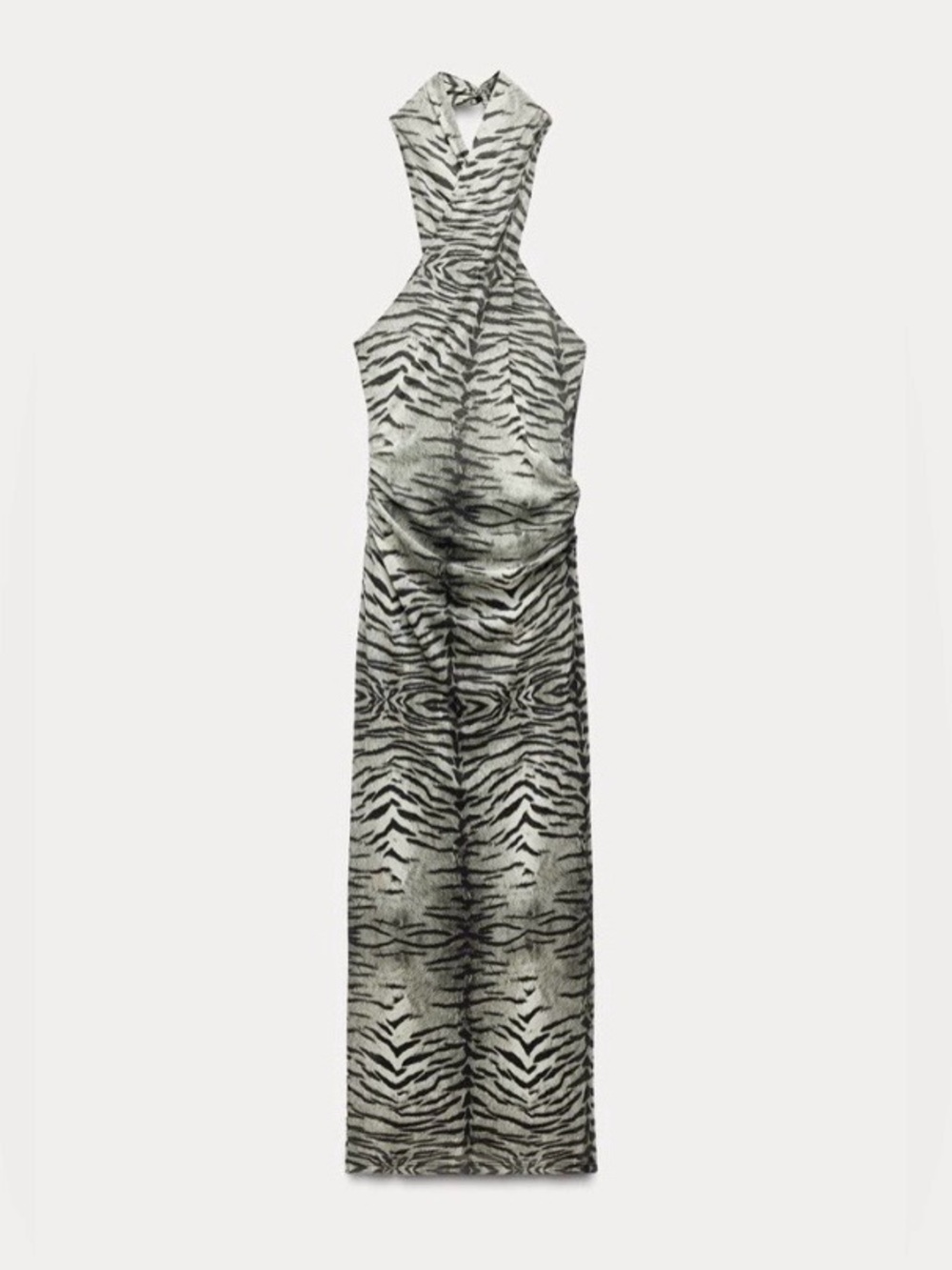 Zara Black and White Zebra Print Midi Dress